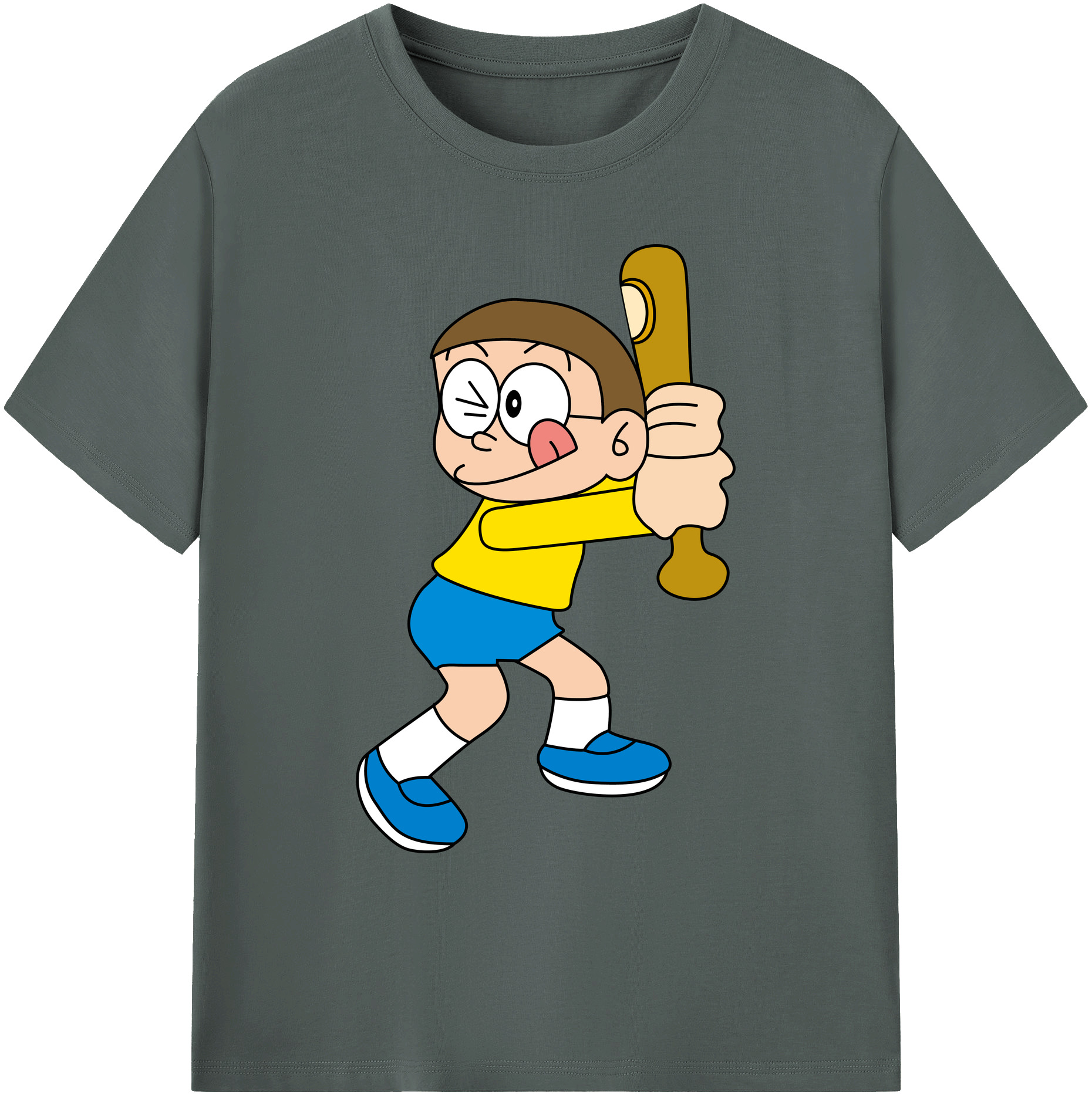 （画像用） ドラえもん 野比 のび太 Doraemon Nobita Nobi 綿100％ メンズ半袖Tシャツ｜肌触りやわらか＆通気性